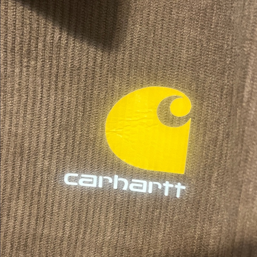 Carhartt Brown Corduroy type Pullover with Elbow patches - Picture 2 of 5